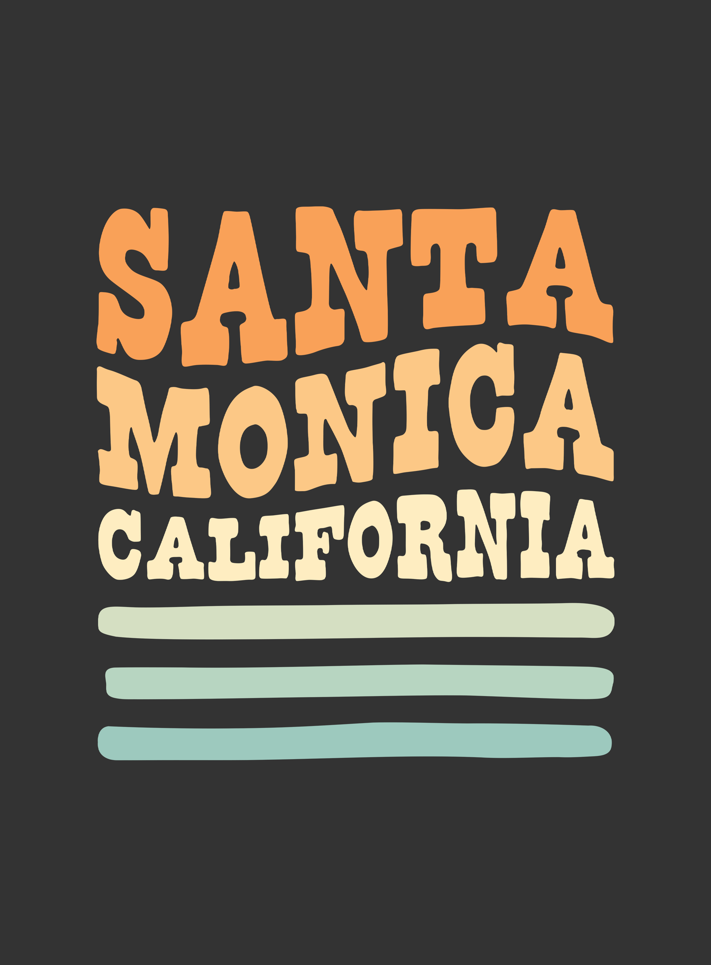 Unisex: Santa Monica Waves Tee - Dark Grey Heather