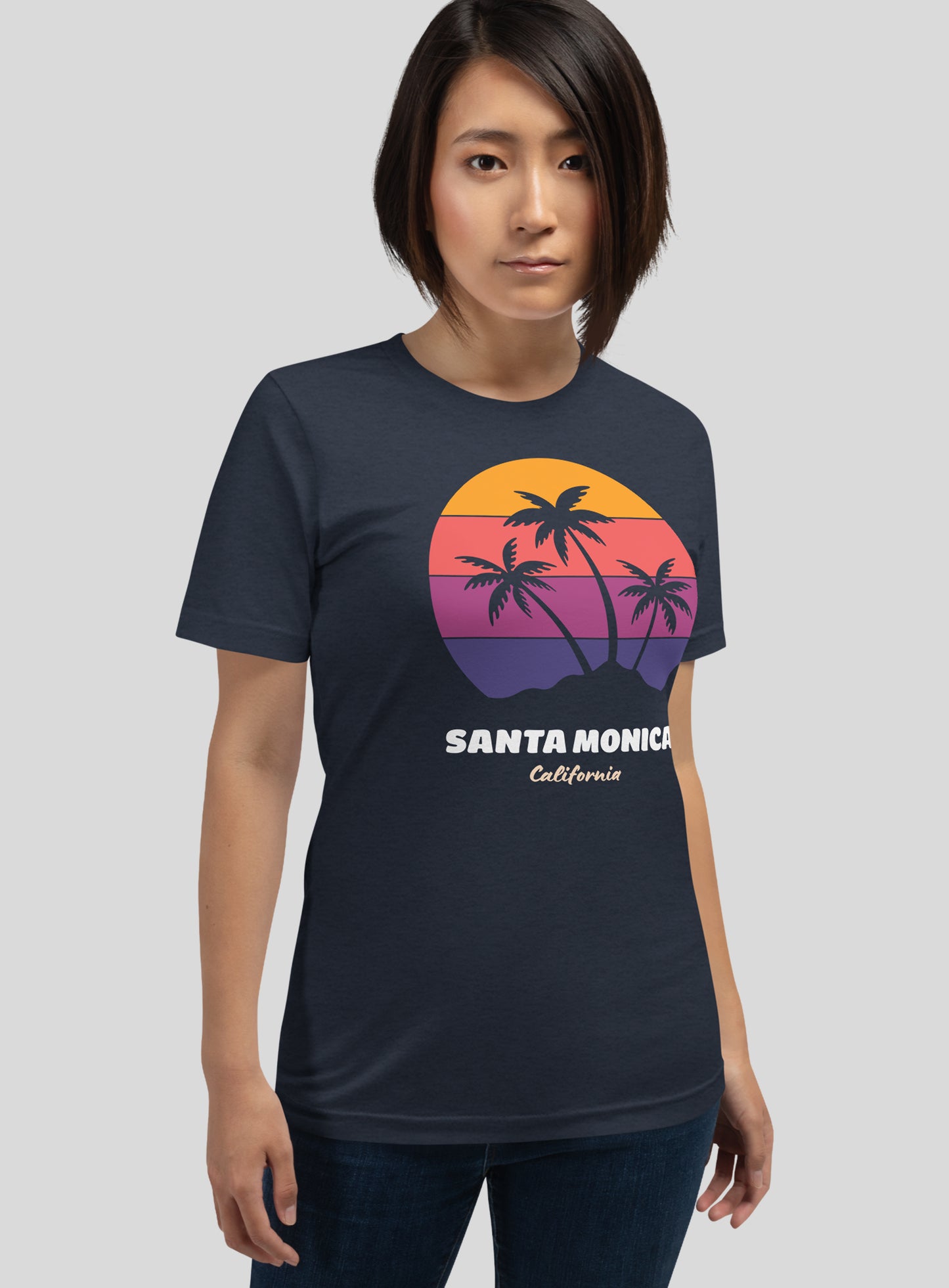 Unisex: Santa Monica Dreamin' Tee - Heather Navy