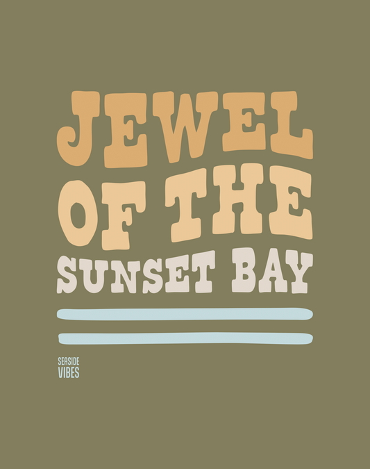 Jewel of the Sunset Bay Tee - Cotton Blend | Military Green