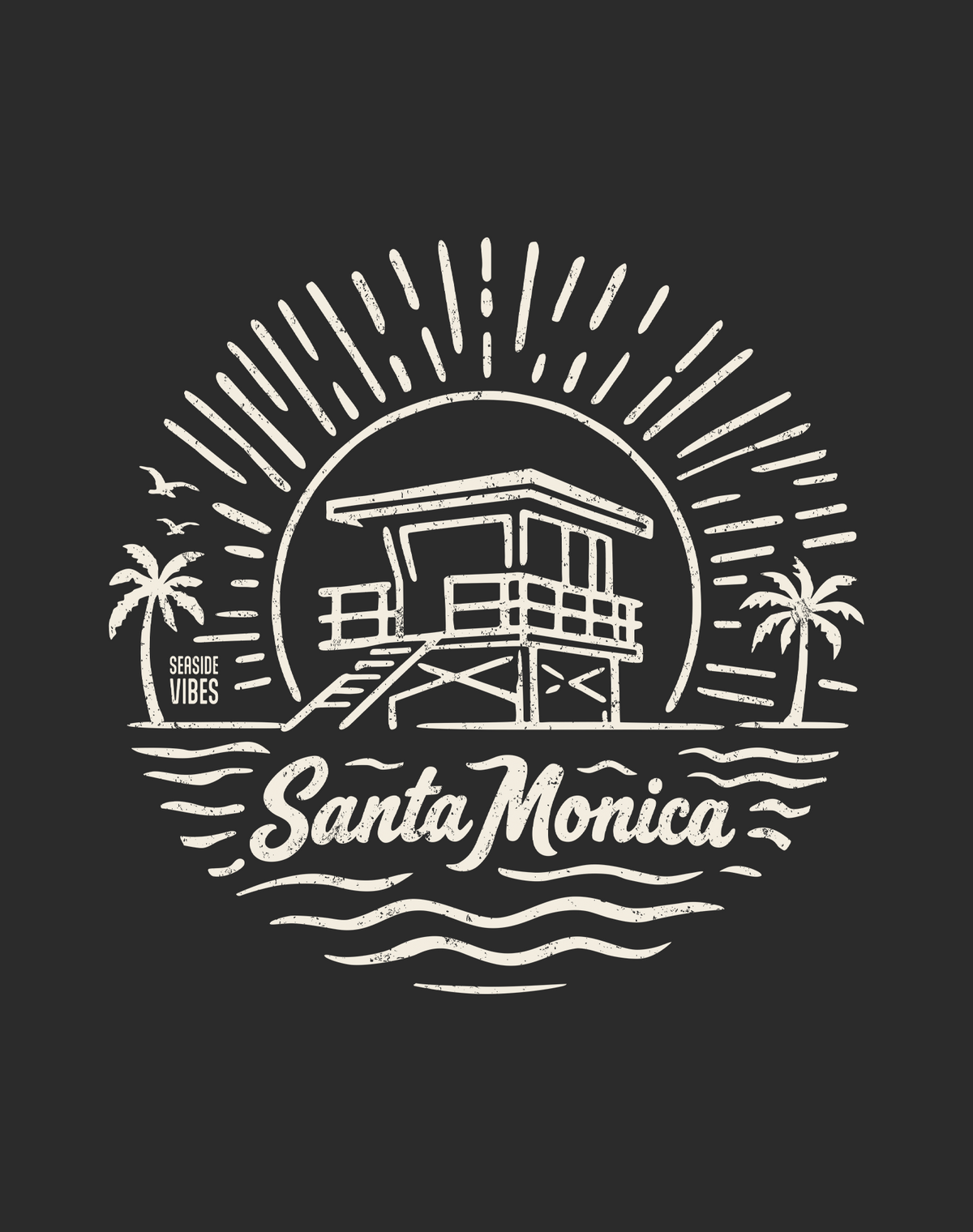 V-Neck: Santa Monica Sunrise Session Tee - Dark Grey Heather