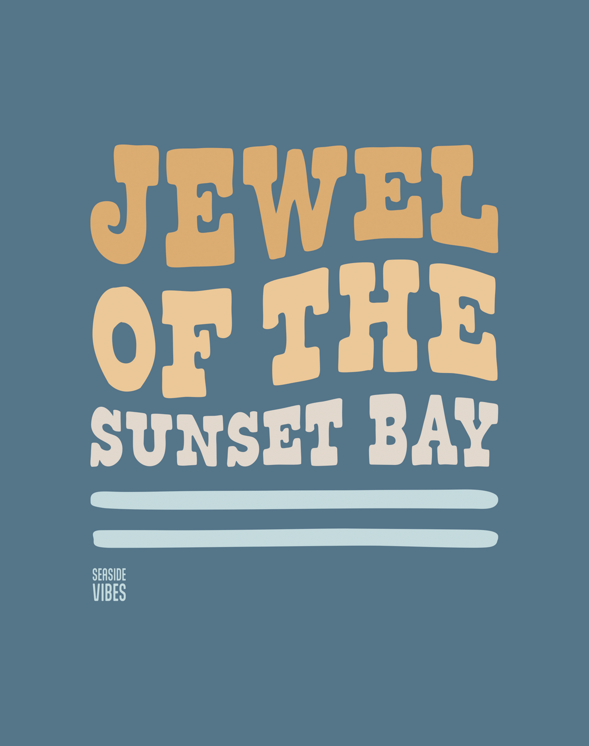 V-Neck: Jewel of the Sunset Bay Tee | Heather Slate
