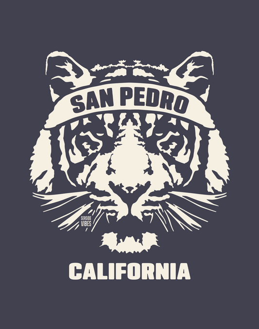 San Pedro Tiger Ambush Tee - Premium 100% Cotton | Navy