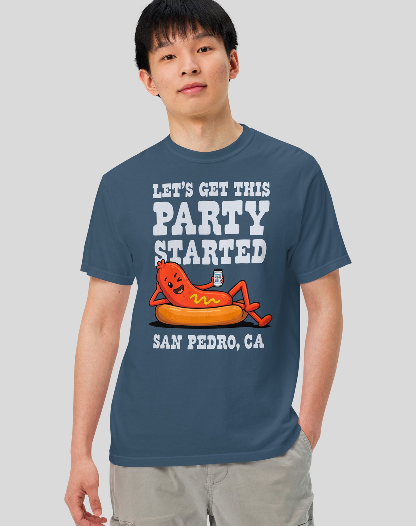 Unisex: Let's Get This Party Started San Pedro Tee - 100% Cotton | Midnight