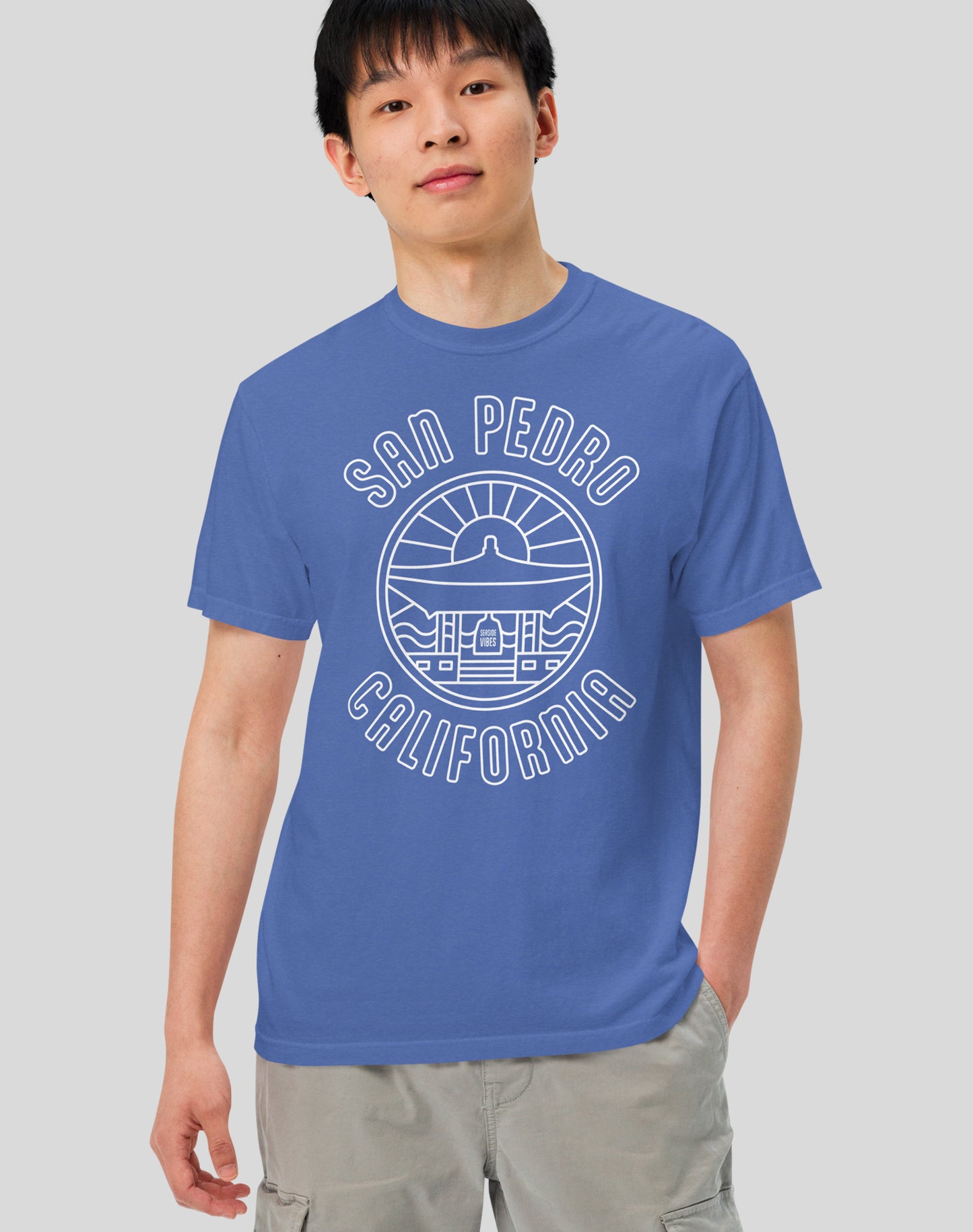Unisex: San Pedro Korean Bell of Friendship Tee - 100% Cotton | Mystic Blue
