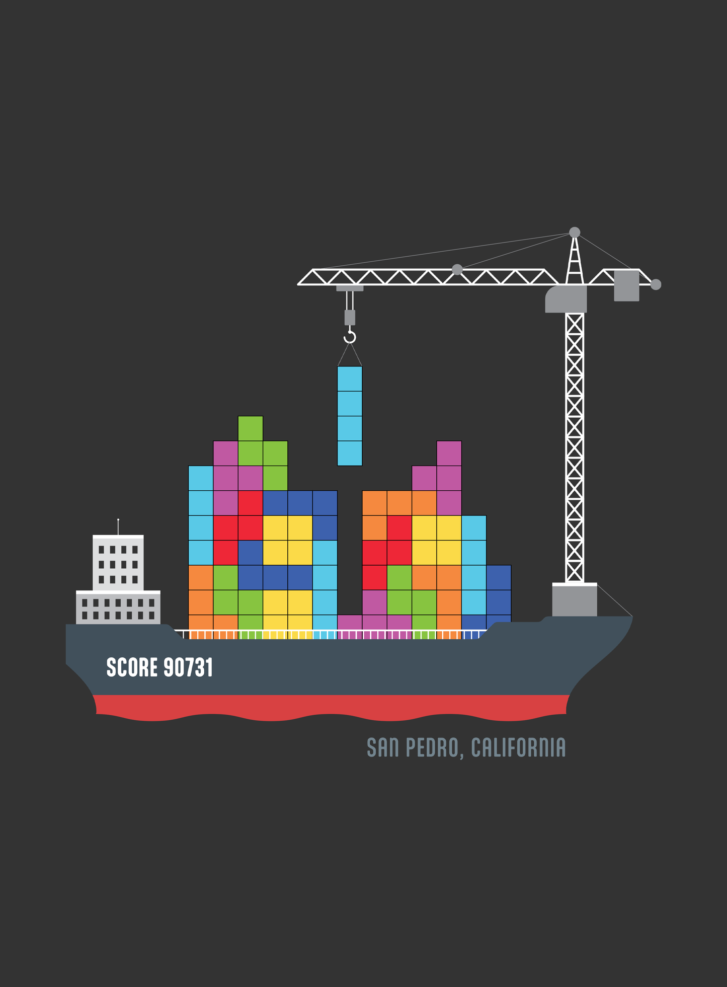 Unisex: San Pedro Tetris Tee - Dark Grey Heather