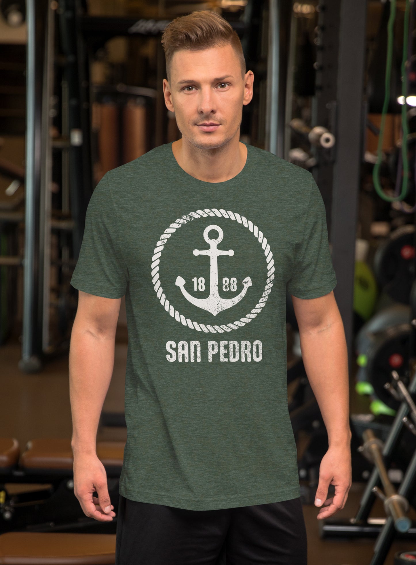 Unisex: San Pedro Roots Tee - Heather Forest