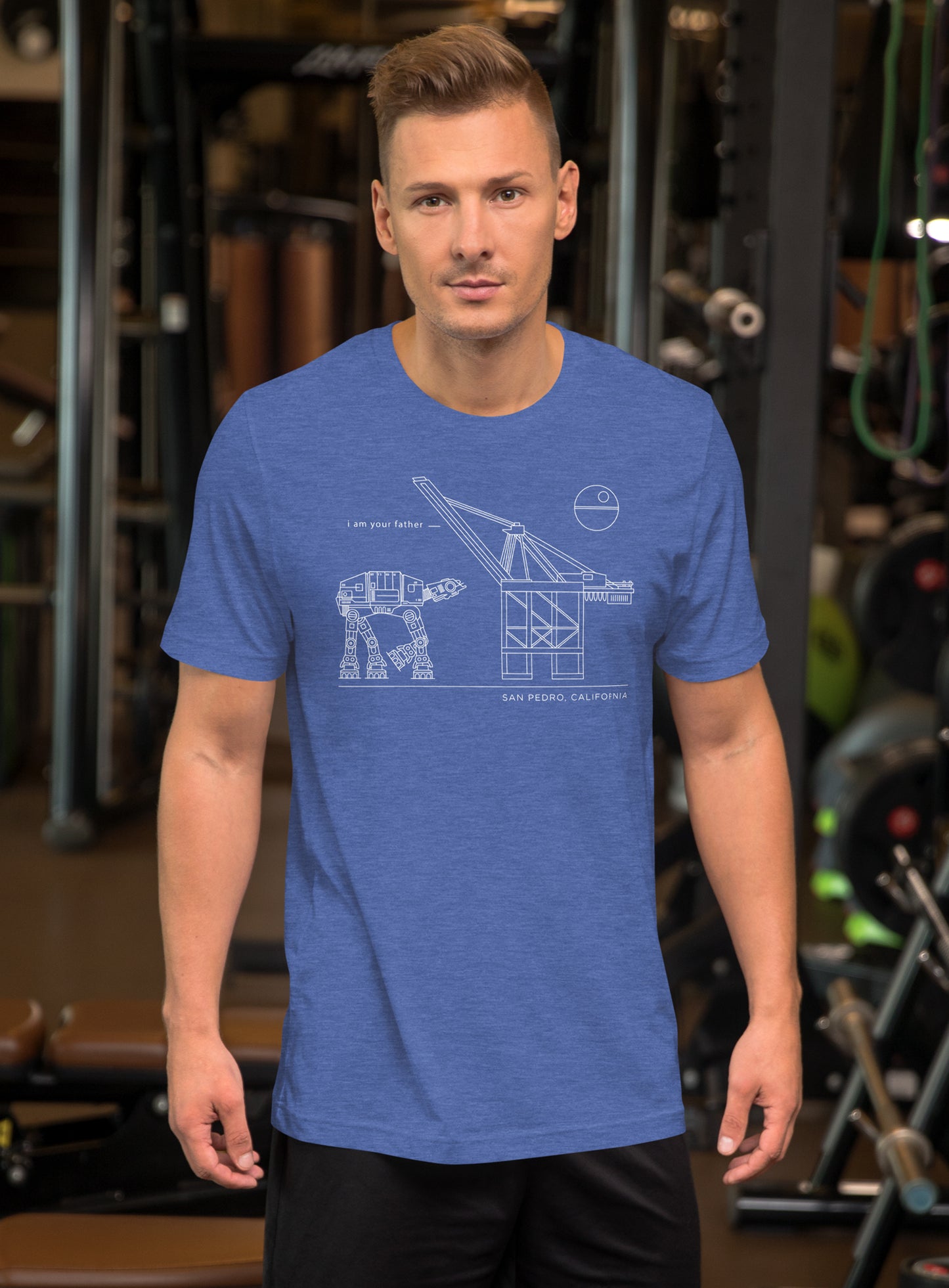 Unisex: San Pedro I Am Your Father Tee - Heather True Royal