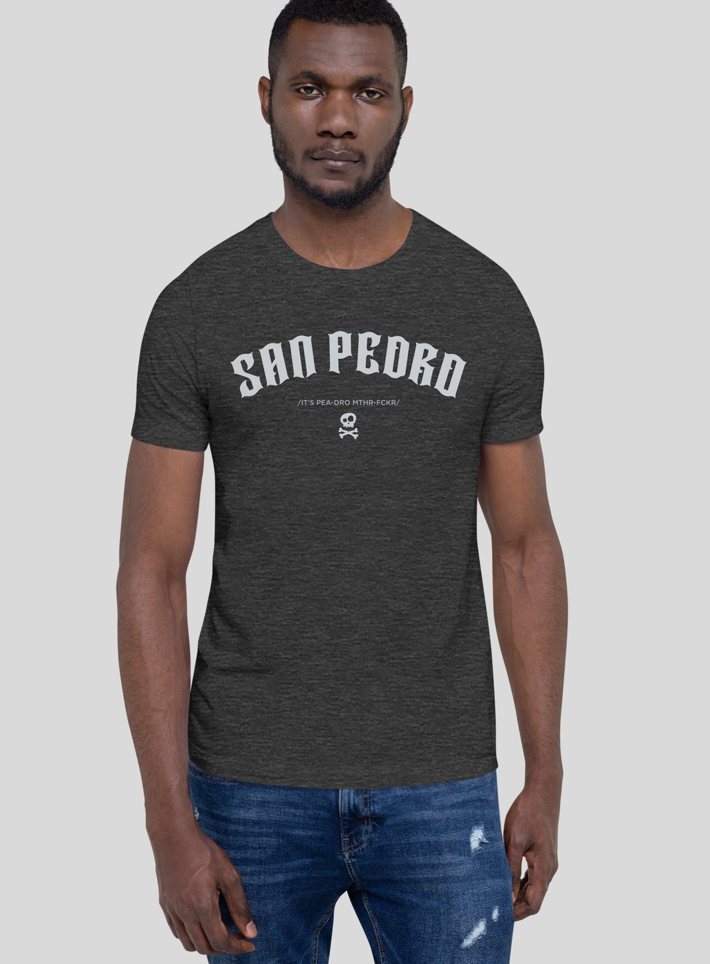 Unisex: Pedro Locals Only Tee - Dark Grey Heather
