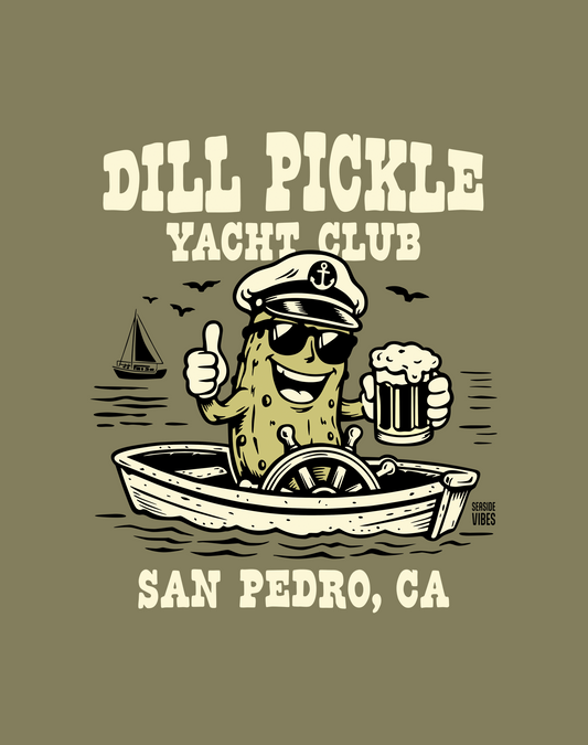 San Pedro Dill Pickle Yacht Club Tee - Cotton Blend | Military Green