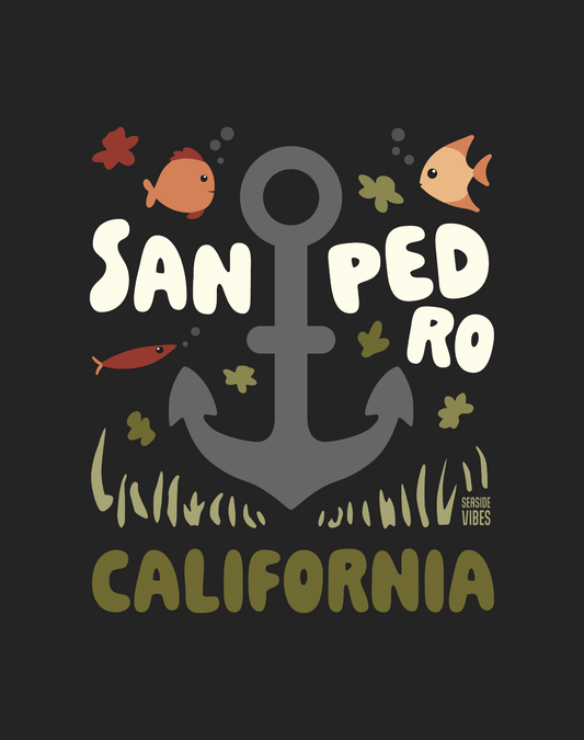 San Pedro Anchor Tee - Cotton Blend | Charcoal