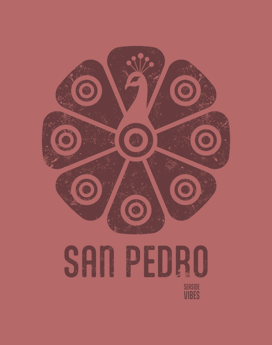 San Pedro Tribal Peacock Tee - Cotton Blend | Heather Mauve