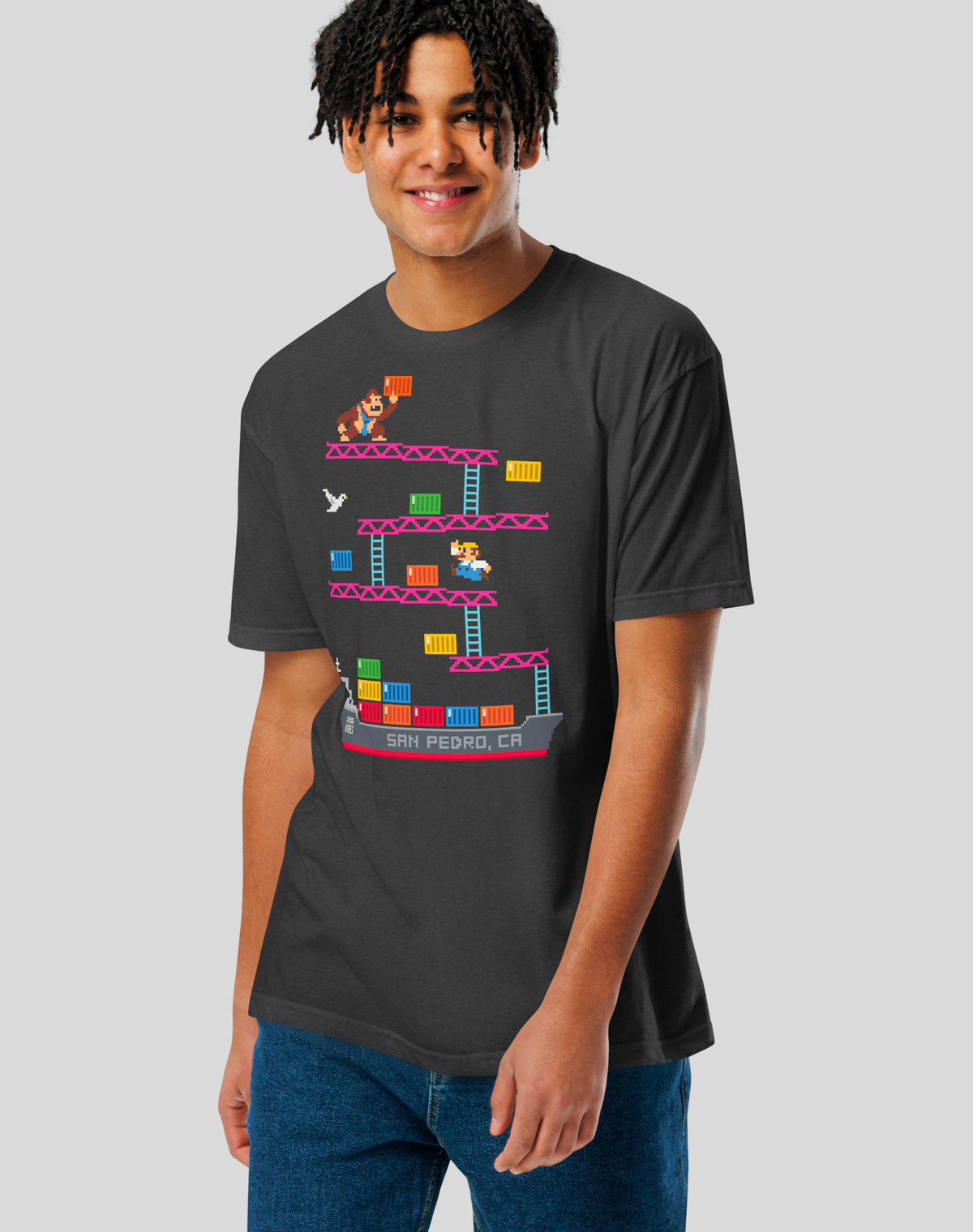 San Pedro Kong Tee - Cotton Blend | Charcoal
