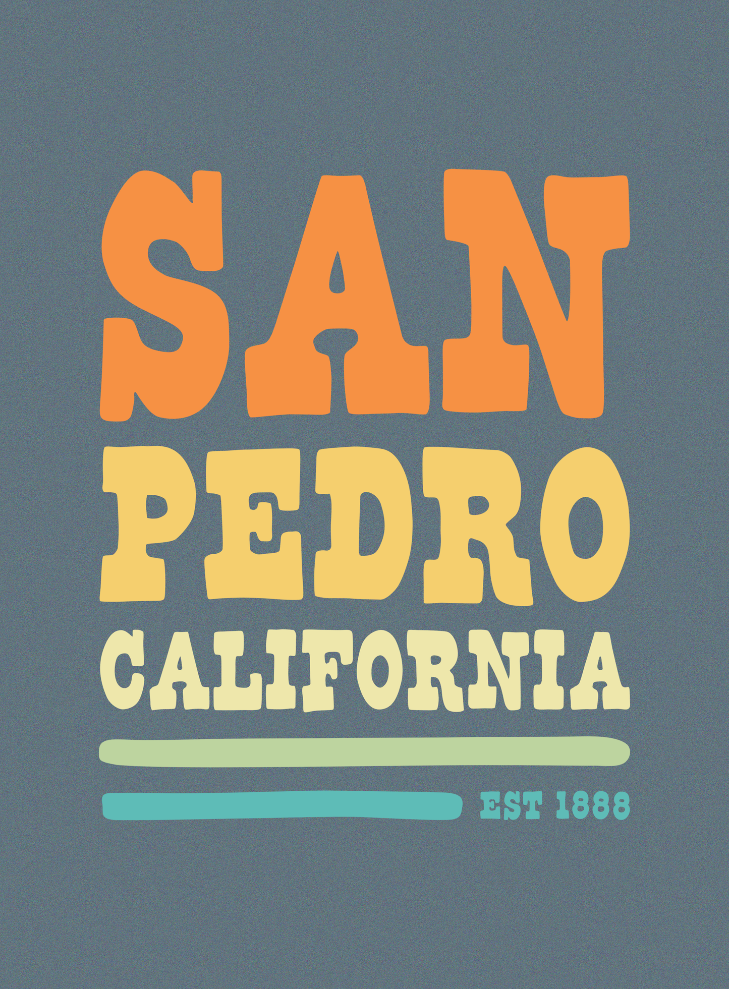 V-Neck: San Pedro Vibes Tee - Heather Slate