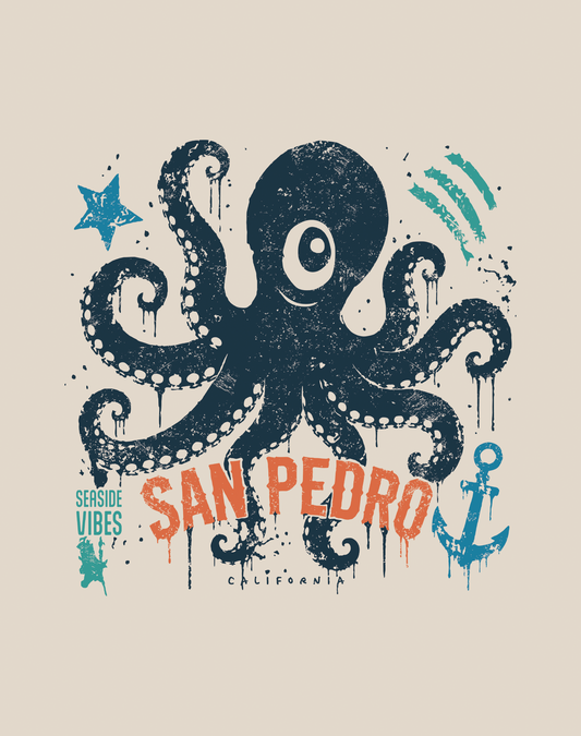 Youth: San Pedro One-Eyed Octopus Tee | Heather Dust