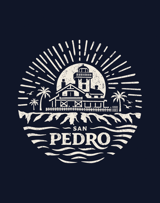 Youth: Point Fermin Lighthouse Sunrise Tee | Navy