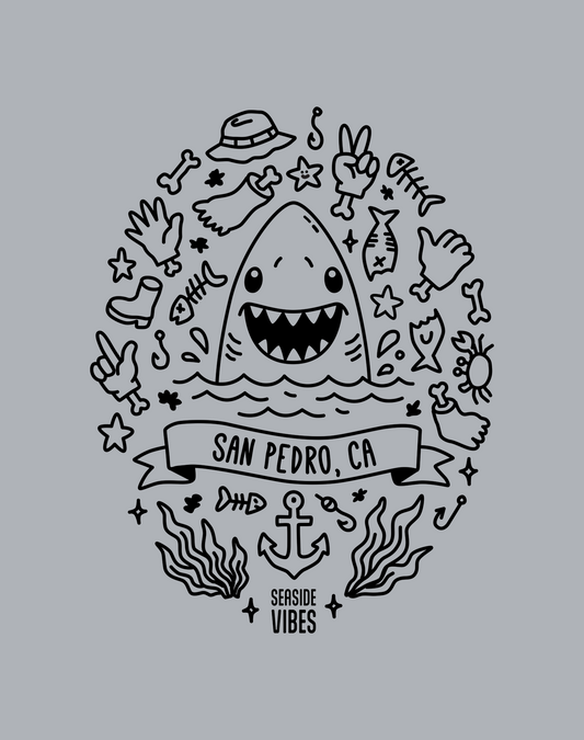 Youth: San Pedro Shark Attack! Tee | Athletic Heather