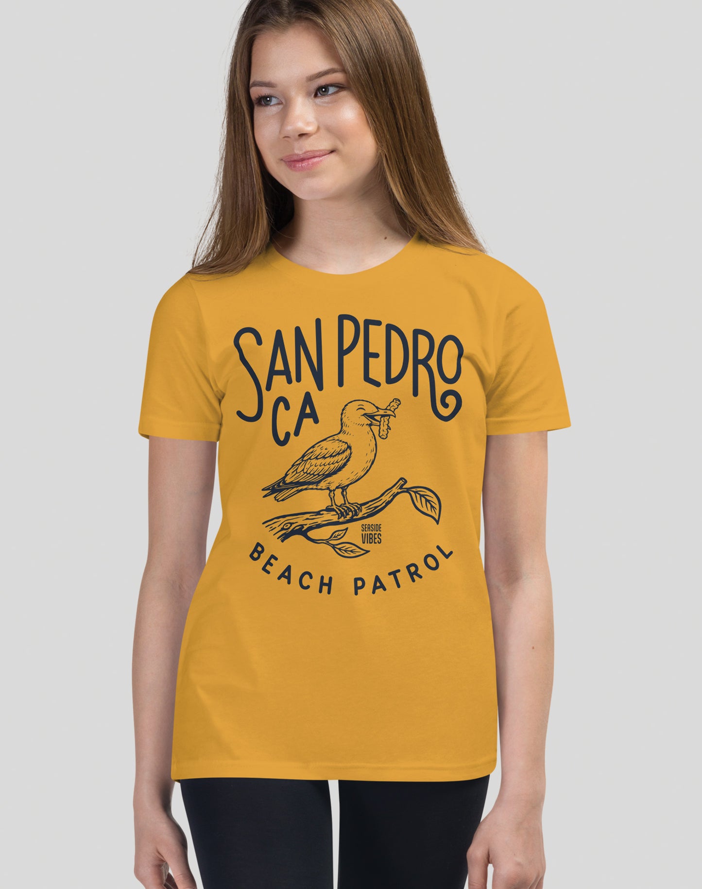 Youth: San Pedro Beach Patrol Seagull Tee | Mustard