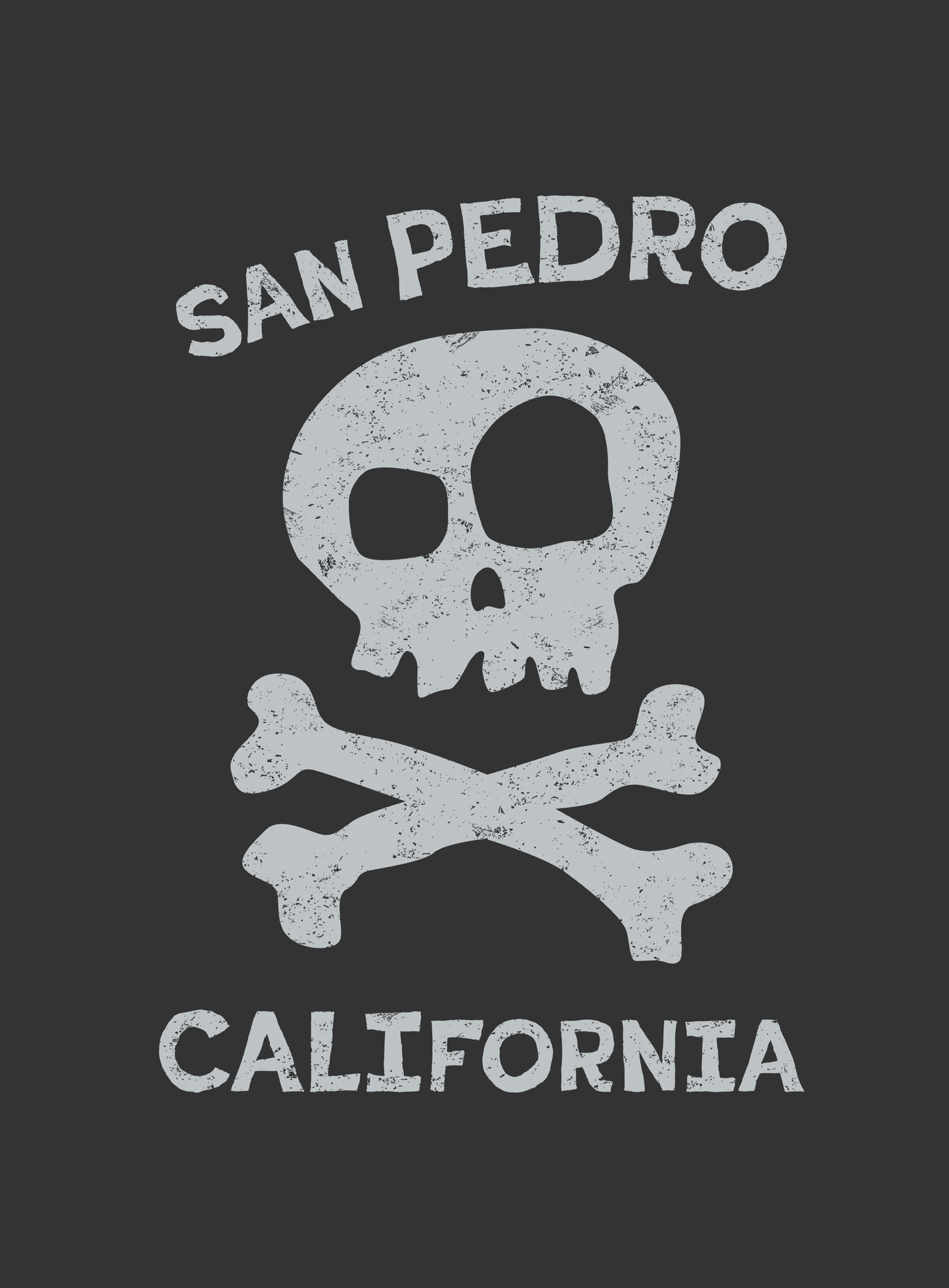 Youth: San Pedro Skull and Bones Tee - Dark Grey Heather
