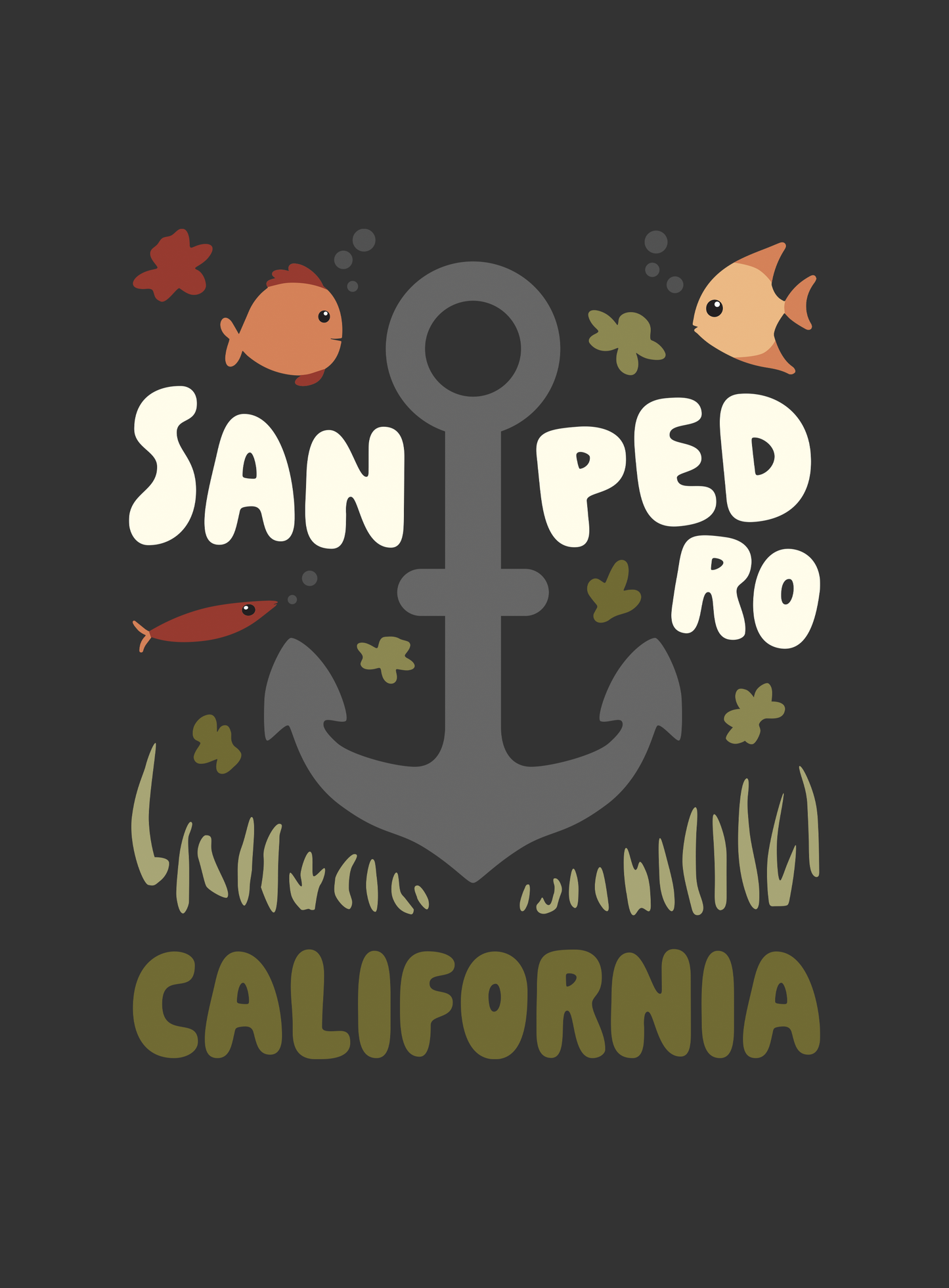 Youth: San Pedro Anchor Tee - Dark Grey Heather