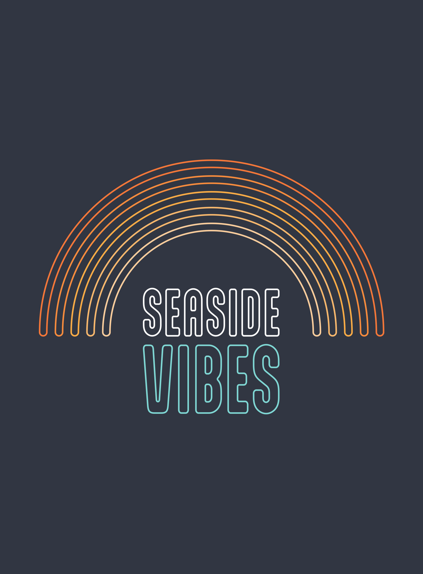 Unisex: Seaside Vibes Logo Tee - Heather Navy