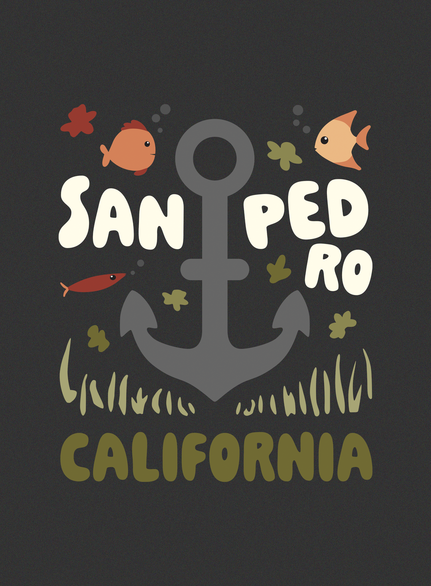 Unisex: San Pedro Anchor Tee - Dark Grey Heather