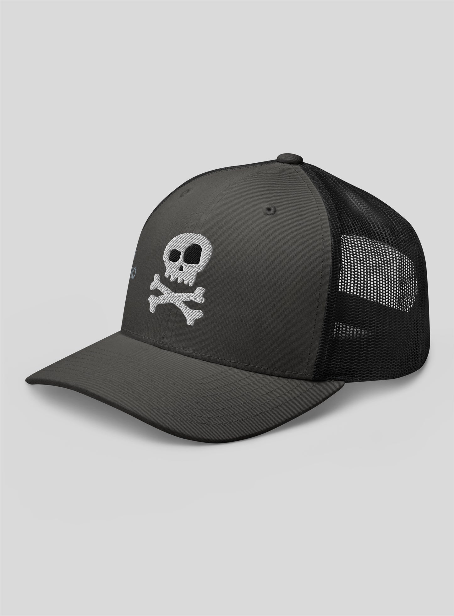 San Pedro Skull and Bones Trucker Hat - Charcoal/Black