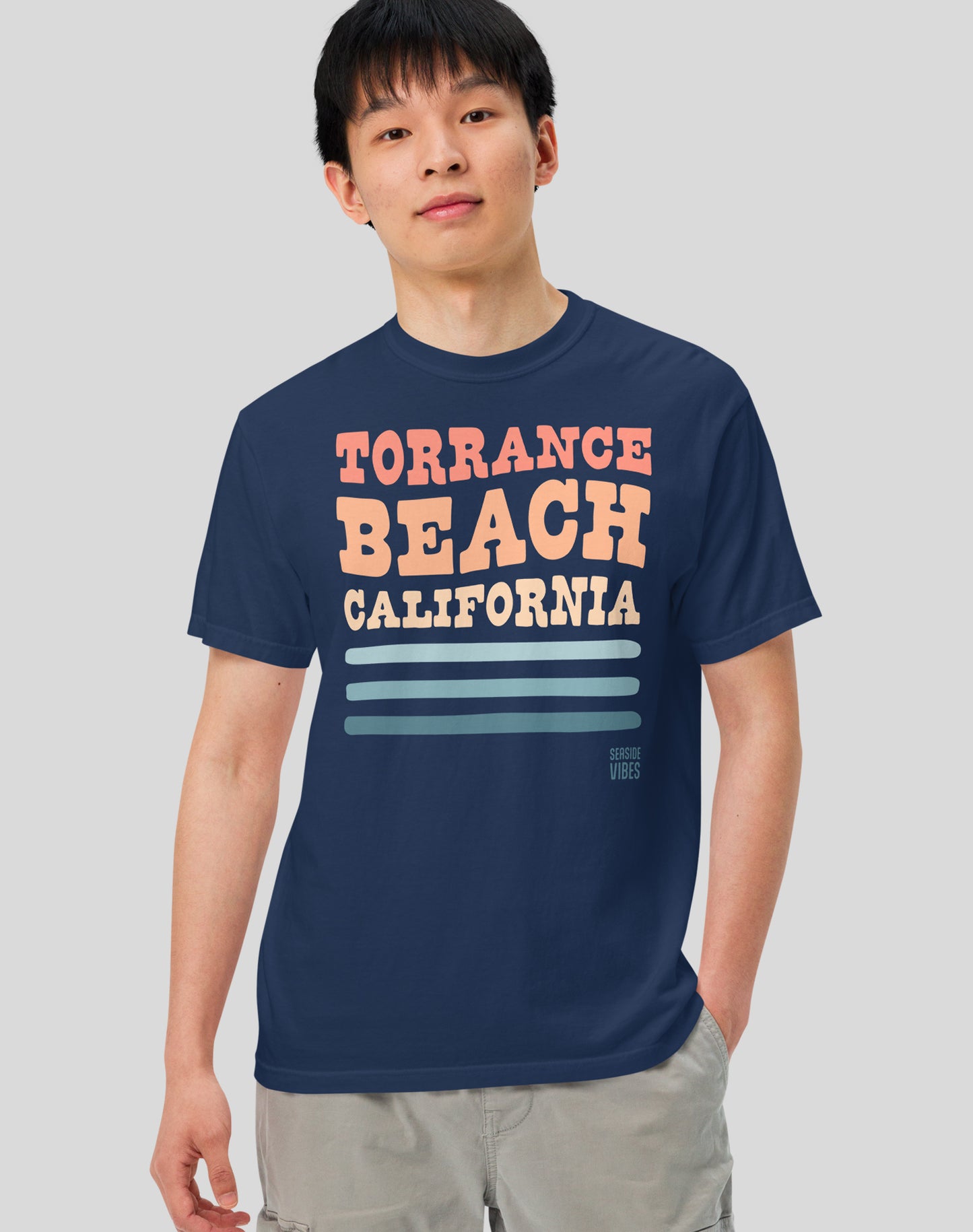 Unisex: Torrance Beach Vibes Tee - 100% Cotton | True Navy
