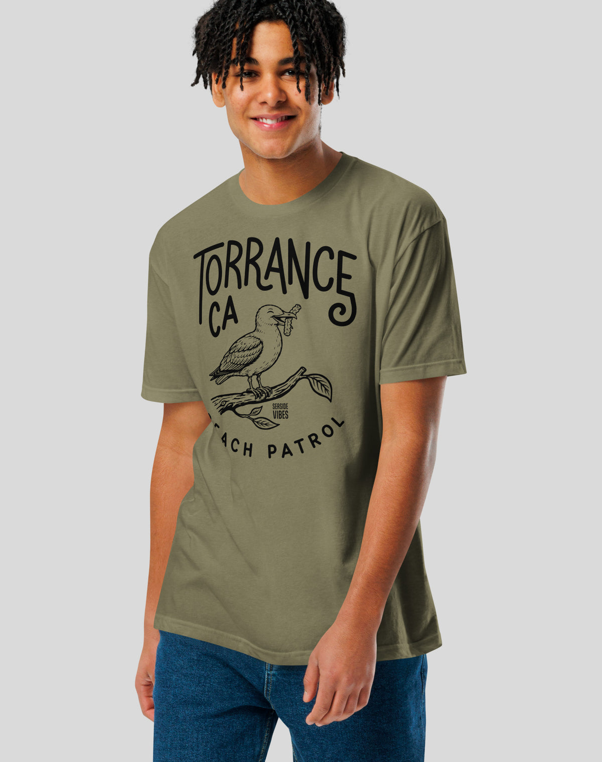 Torrance Beach Patrol Seagull Tee - Cotton Blend | Military Green