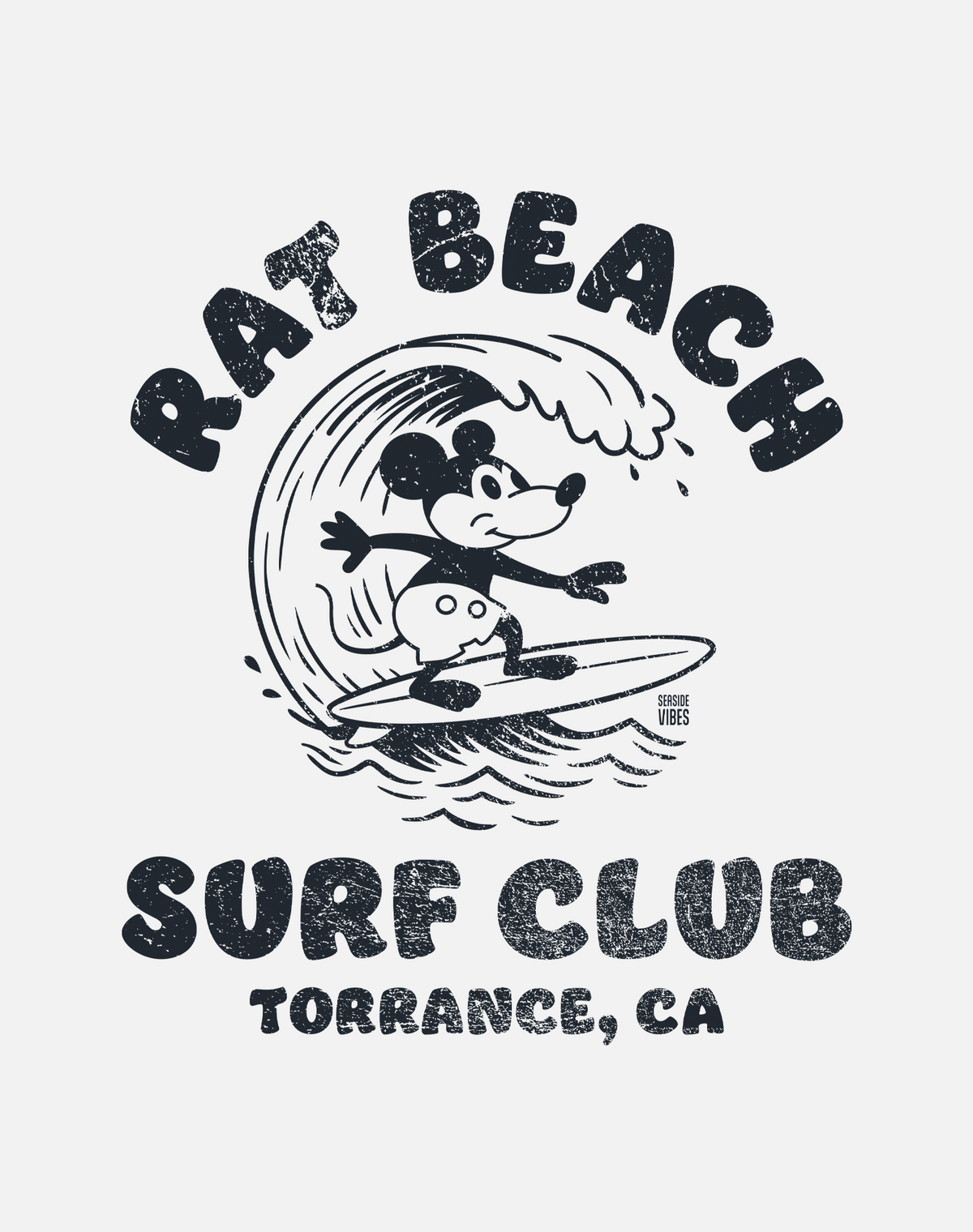 V-Neck: Rat Beach Surf Club Tee - White