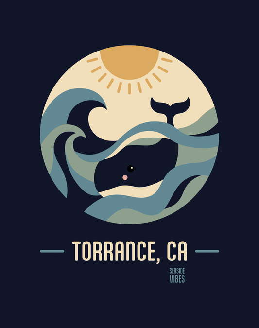 Youth: Torrance Whale Sunset Tee | Navy