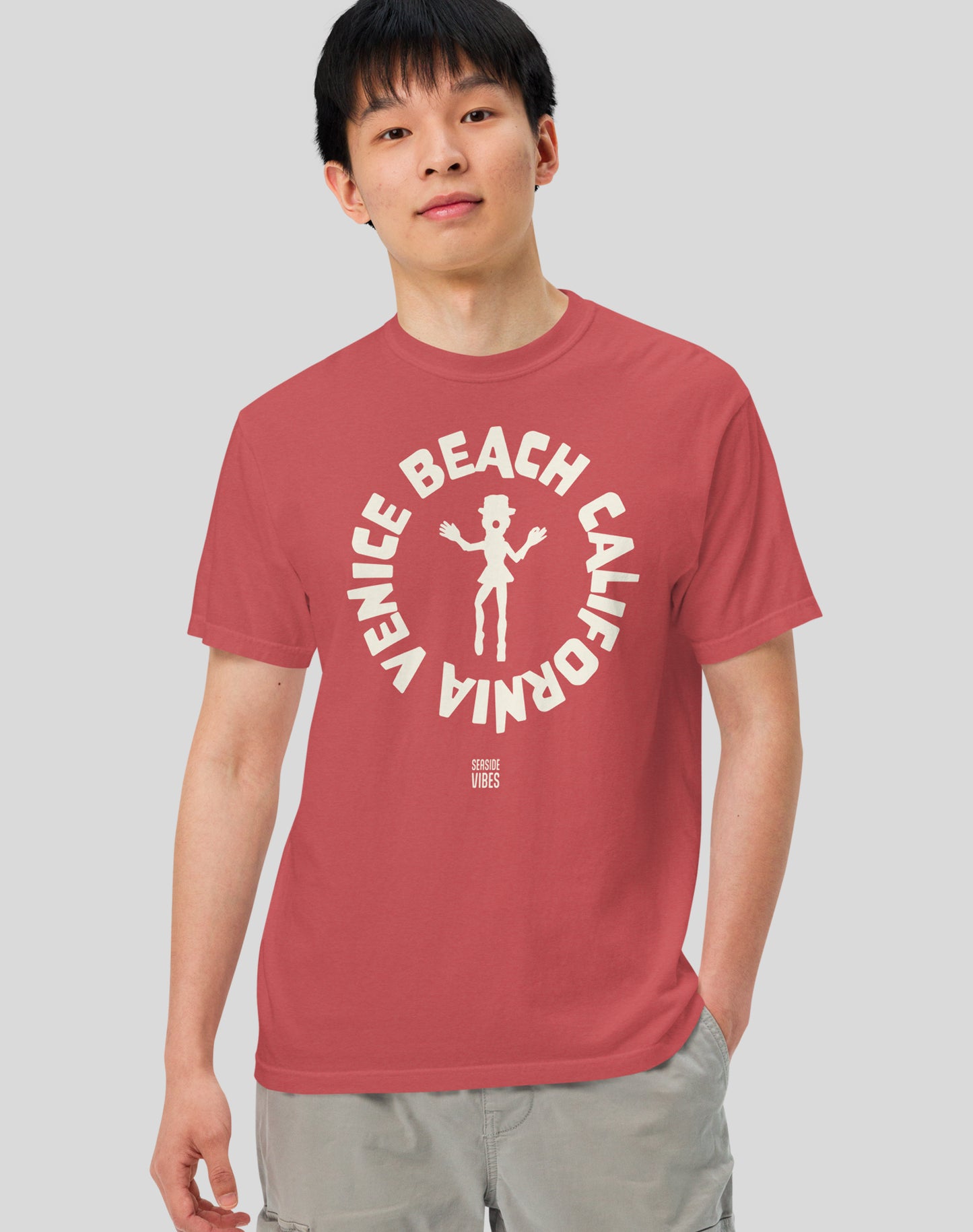 Unisex: Venice Beach Ballerina Clown Tee - 100% Cotton | Crimson