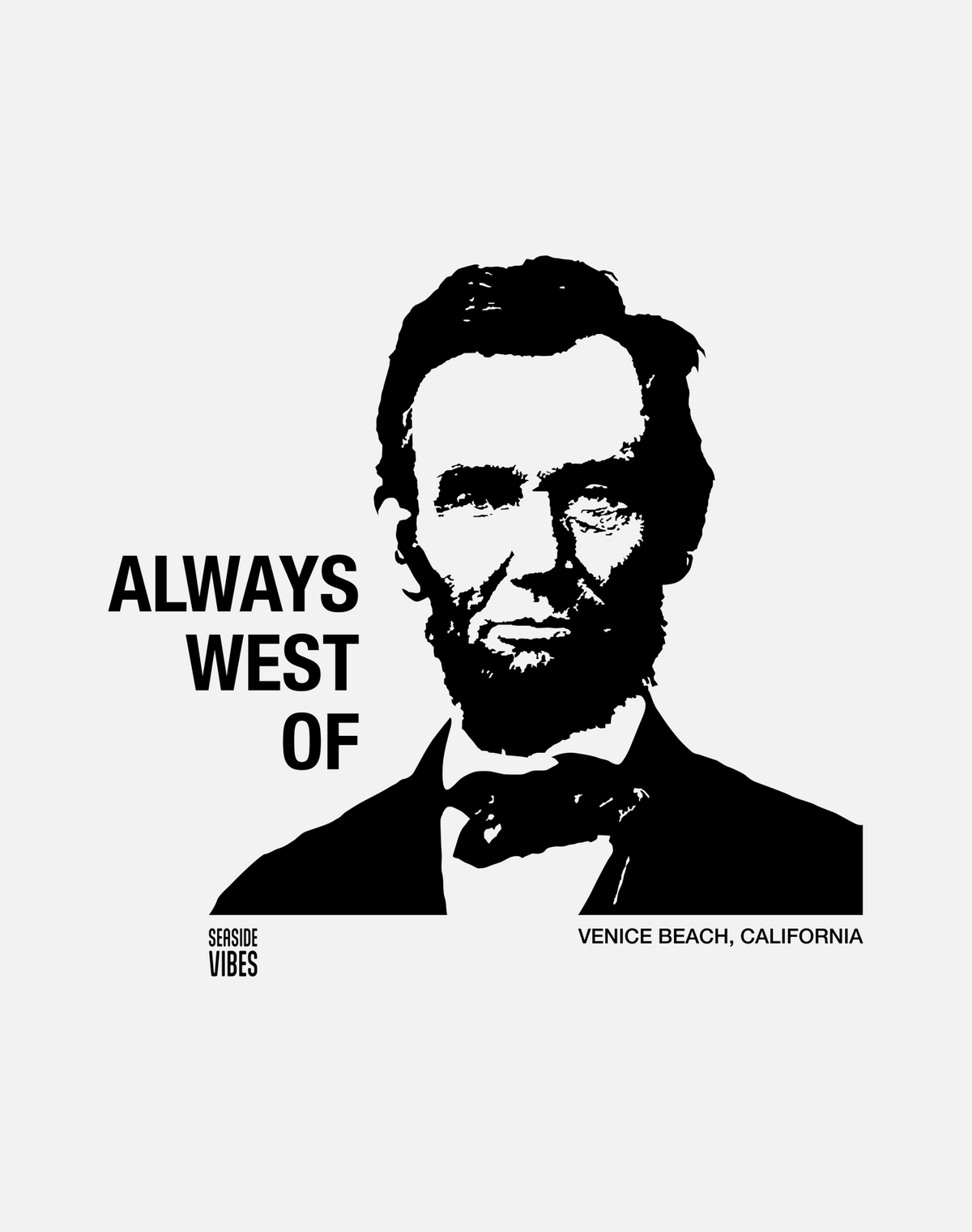 V-Neck: Always West of Lincoln Tee - White