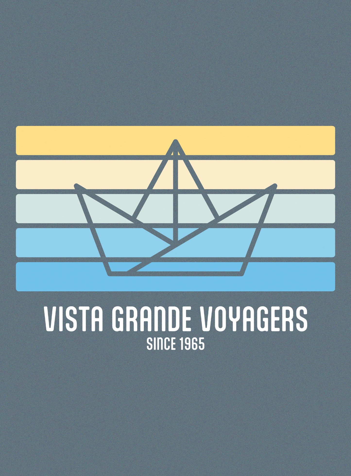 V-Neck: VG Origami Boat Tee - Heather Slate
