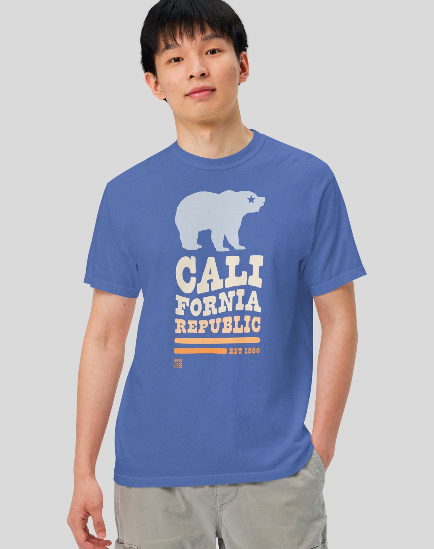 Unisex: California Republic Tee - 100% Cotton | Mystic Blue