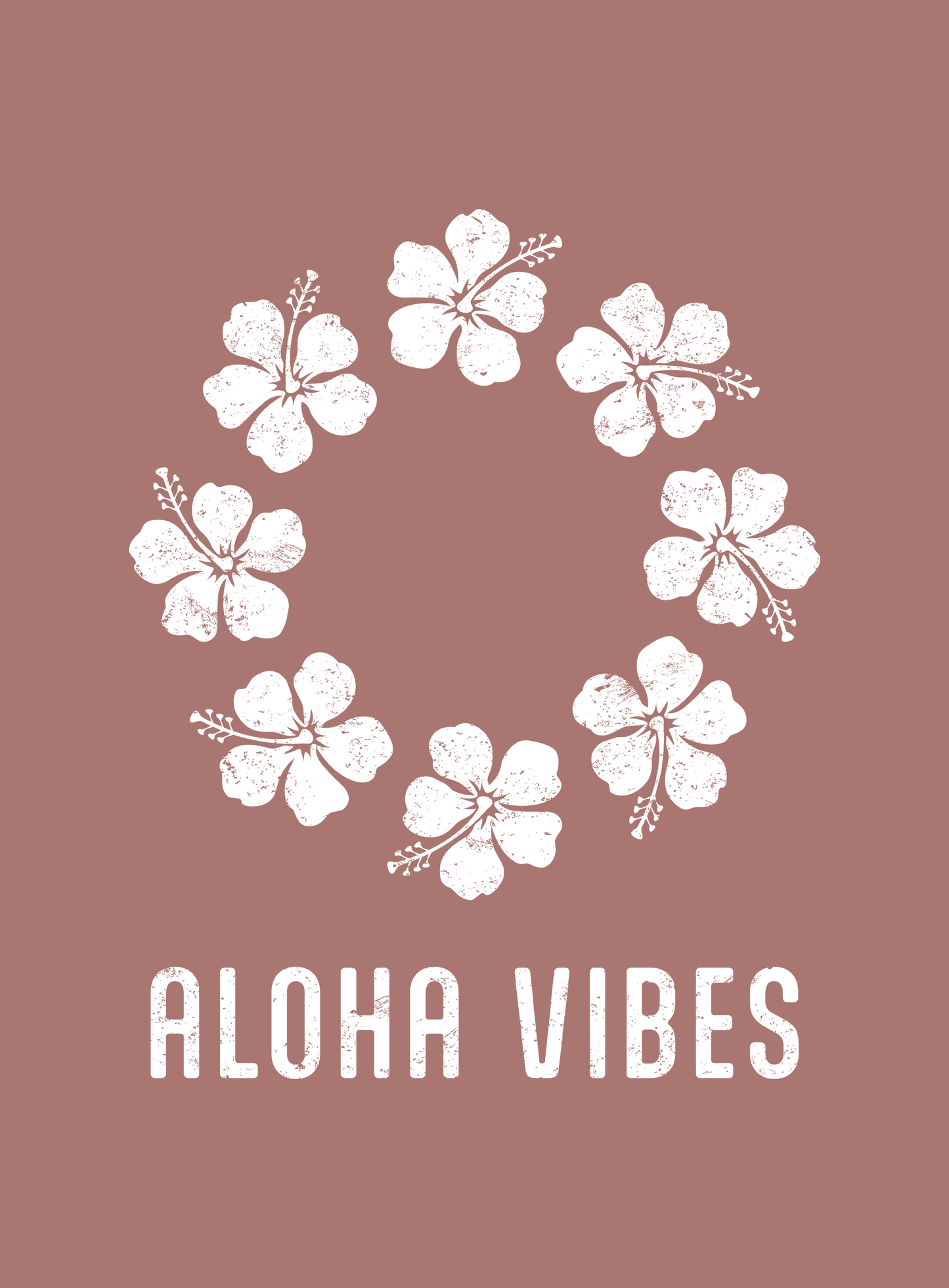 V-Neck: Aloha Vibes Tee - Heather Mauve
