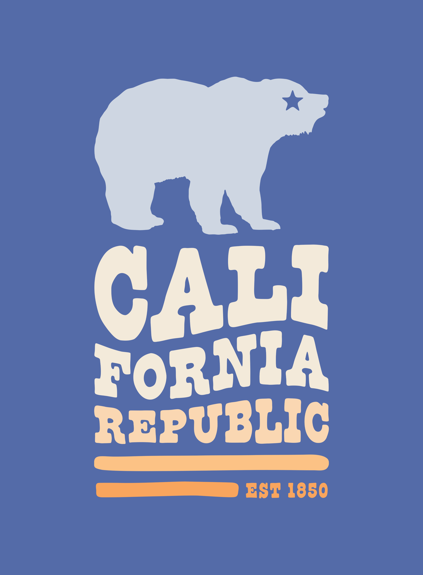 Unisex: California Republic Tee - Heather True Royal