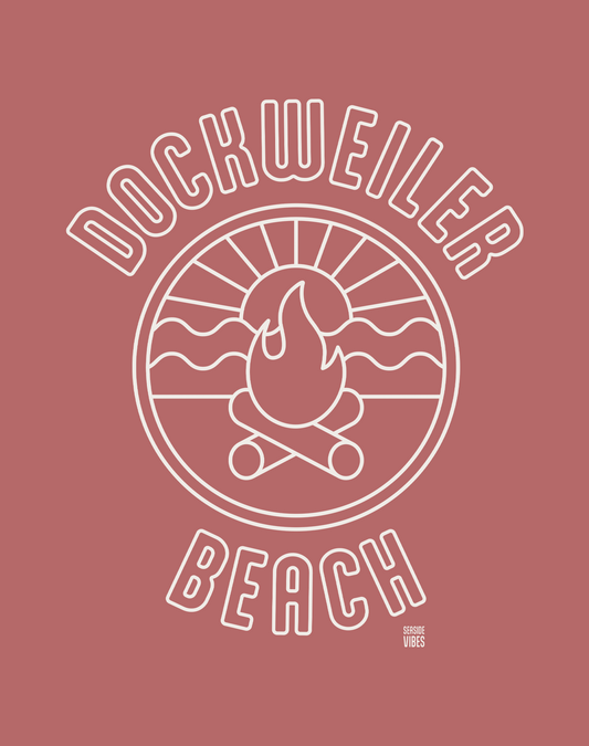 Dockweiler Beach Sunset Tee - Cotton Blend | Heather Mauve