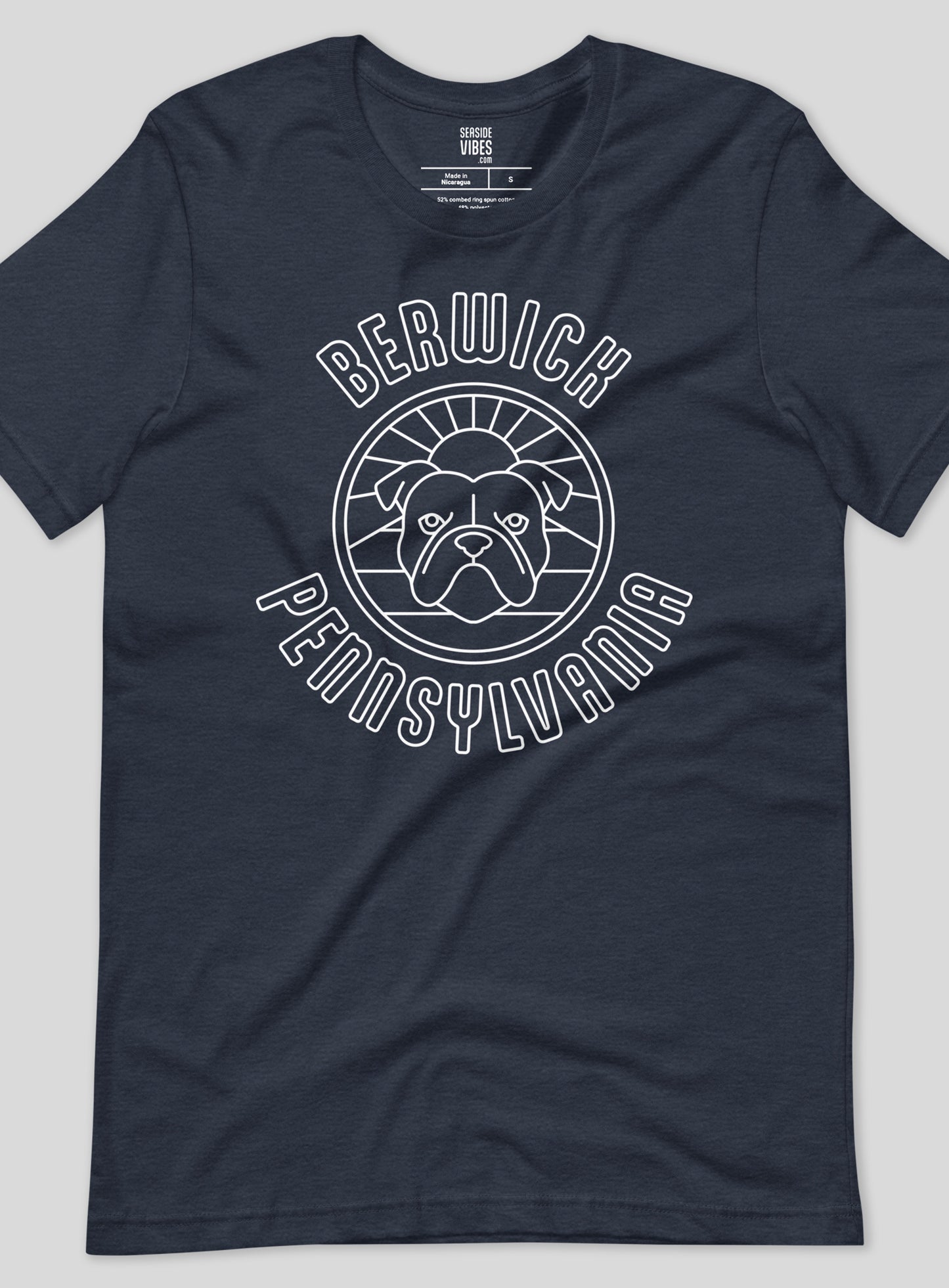 Unisex: Berwick PA Sunrise Tee -  Heather Navy