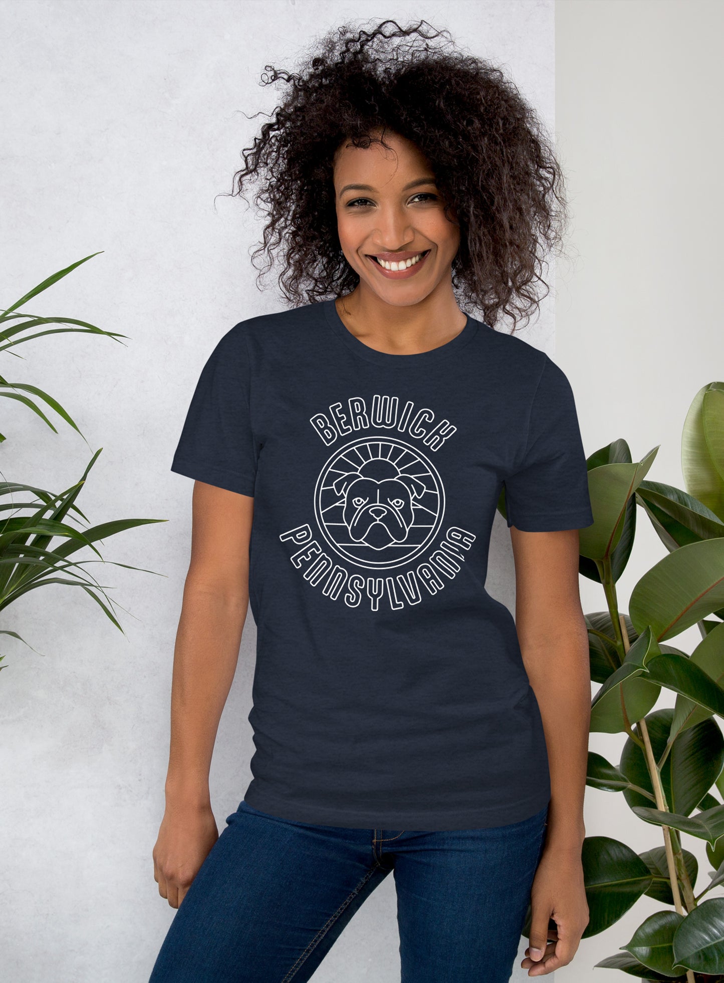 Unisex: Berwick PA Sunrise Tee -  Heather Navy
