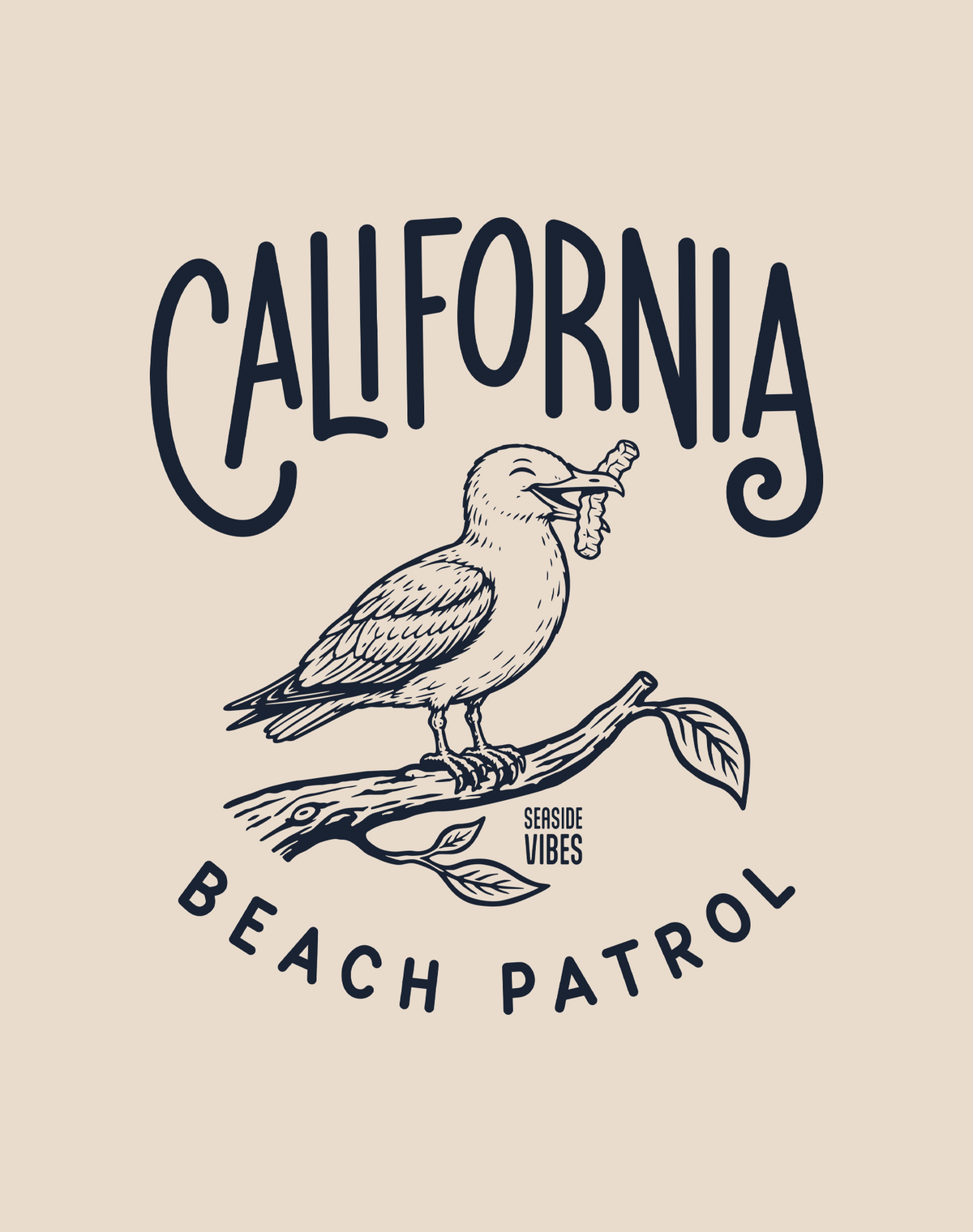 California Beach Patrol Seagull Tee - Cotton Blend | Sand