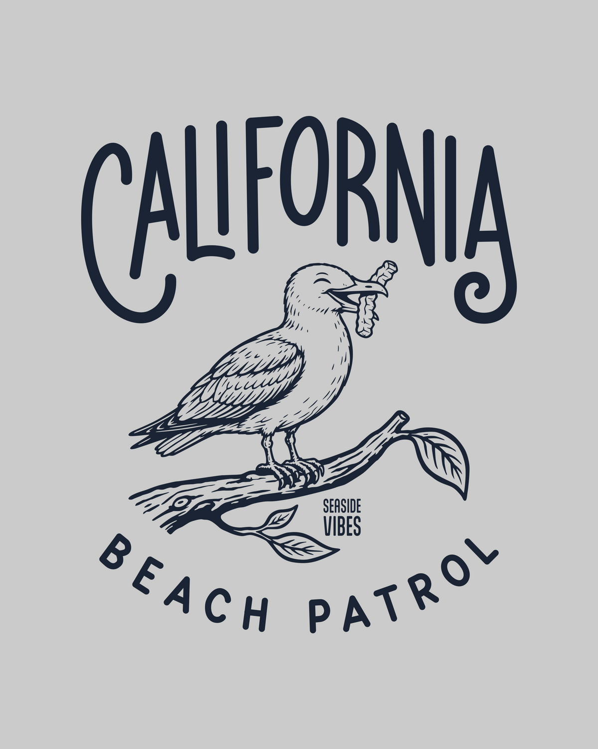 California Beach Patrol Seagull Onesie | Athletic Heather