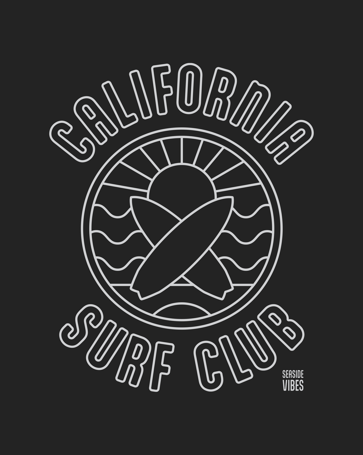 California Surf Club Sunset Onesie | Dark Grey Heather