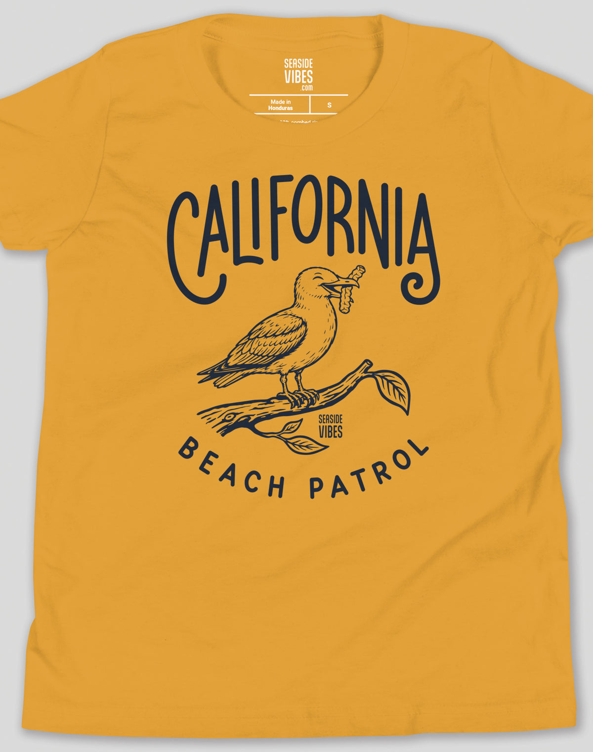 Youth: California Beach Patrol Seagull Tee | Mustard