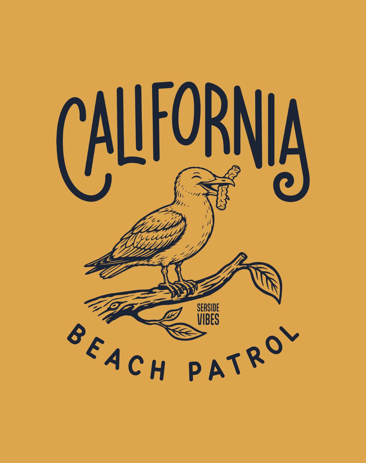 Youth: California Beach Patrol Seagull Tee | Mustard