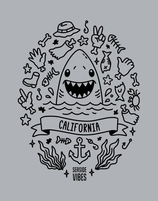 Youth: California Shark Attack! Tee | Athletic Heather
