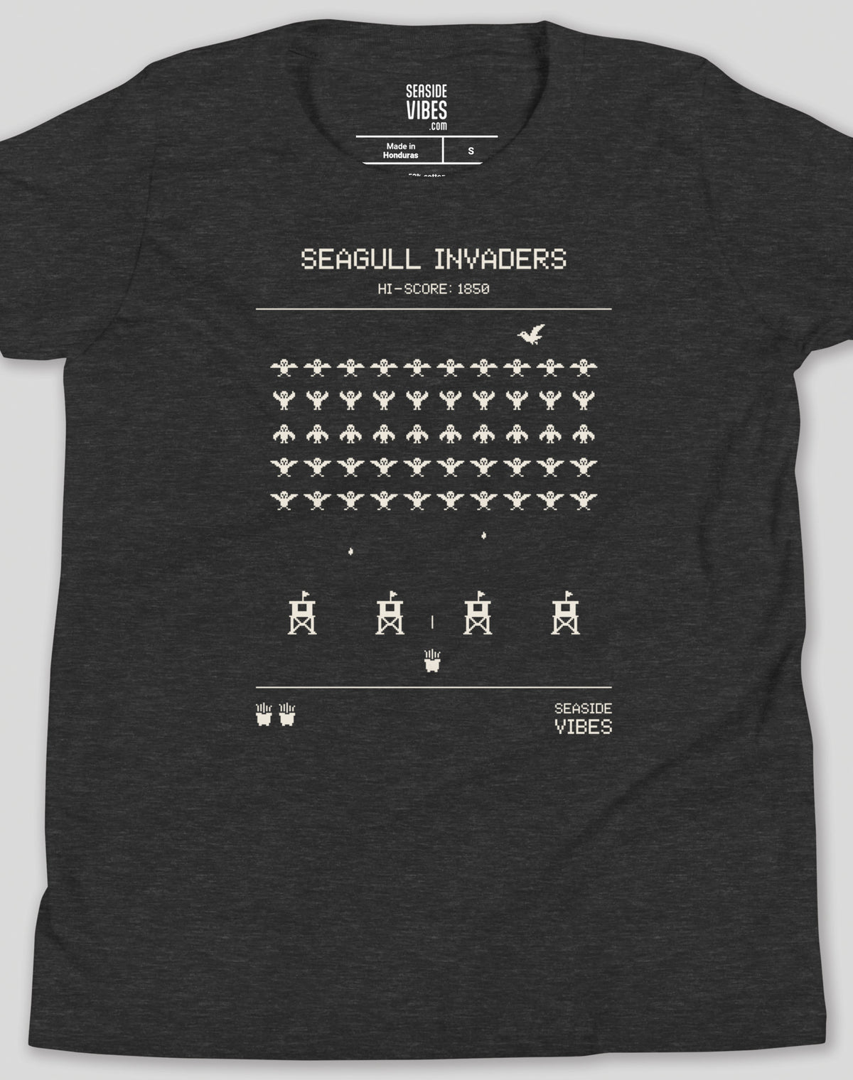 Youth: Seagull Invaders Tee | Dark Grey Heather