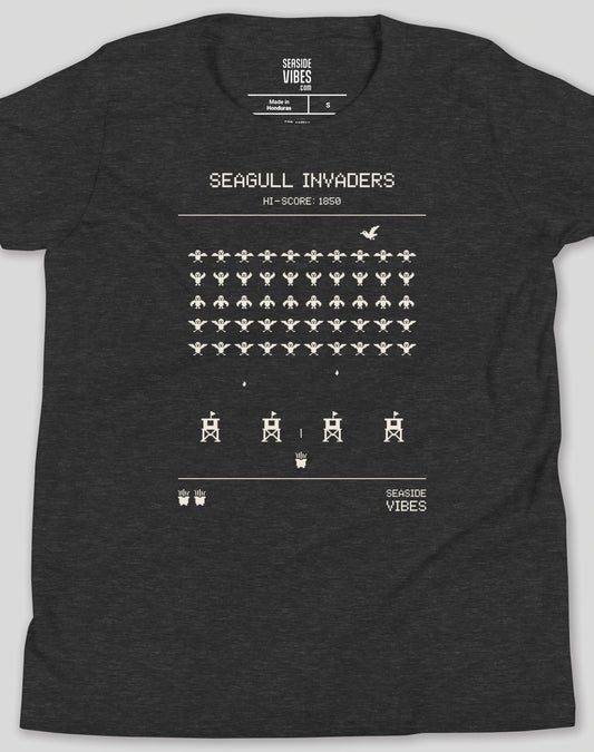 Youth: Seagull Invaders Tee | Dark Grey Heather