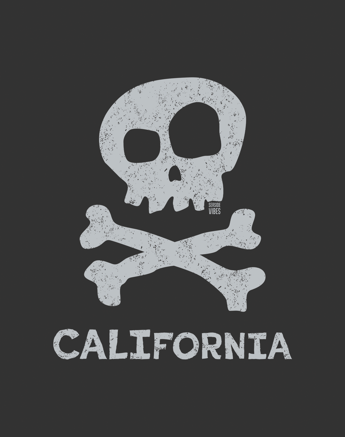 Youth: California Skull & Bones Tee | Dark Grey Heather