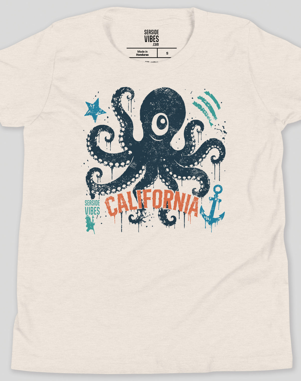 Youth: California One-Eyed Octopus Tee | Heather Dust