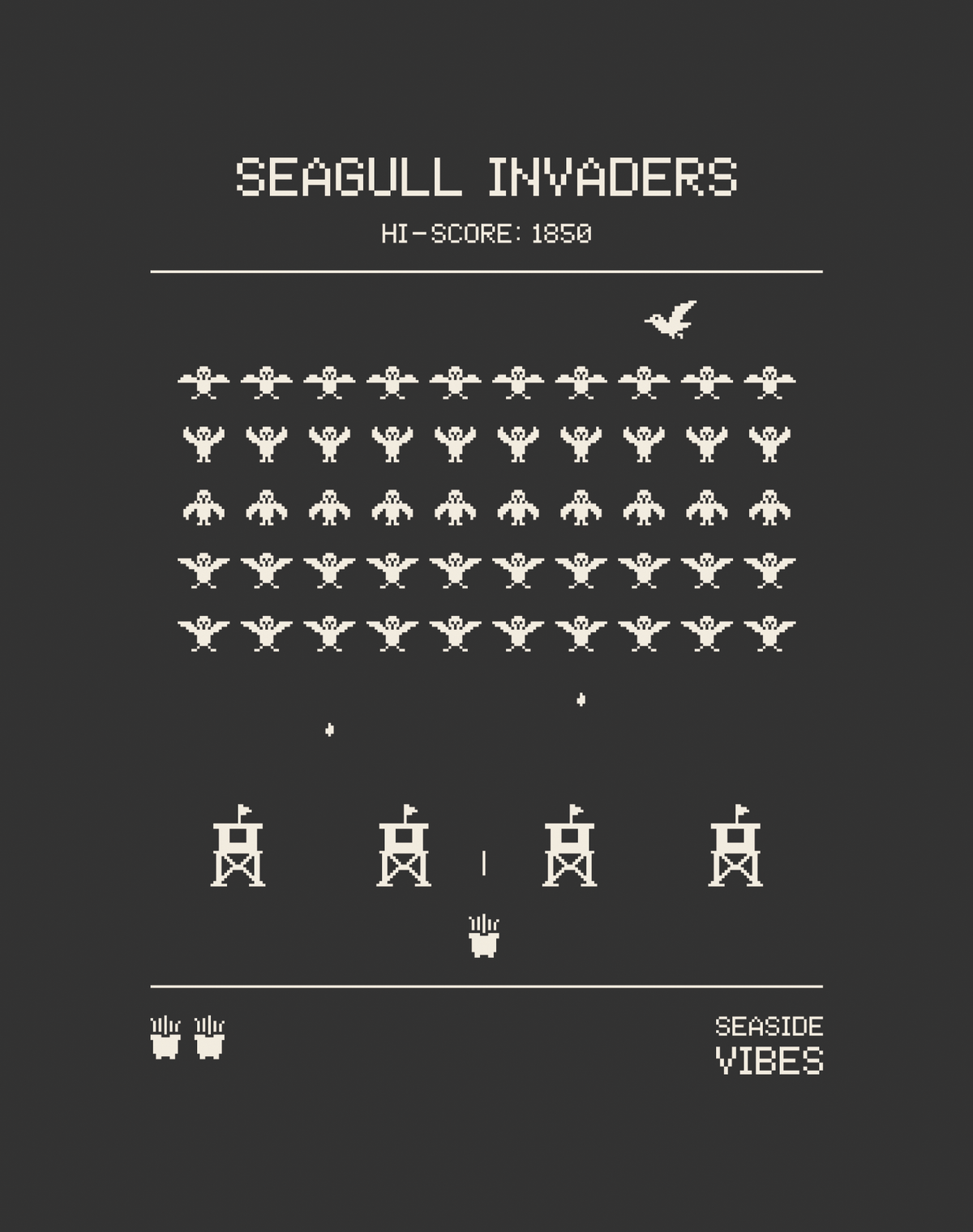 Youth: Seagull Invaders Tee | Dark Grey Heather